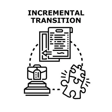 Incremental transition process developing business improvement strategy Stock Illustration