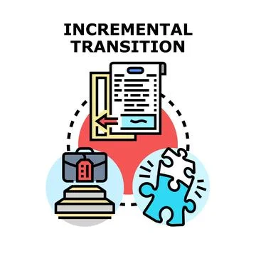 Incremental transition process developing business improvement strategy Stock Illustration