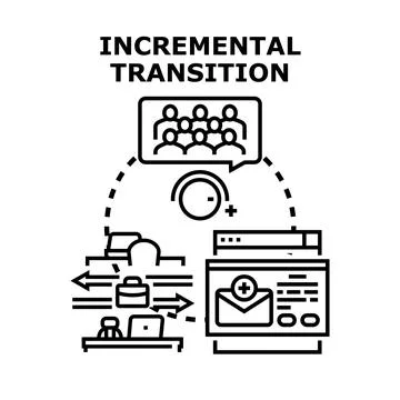 Incremental transition process developing progress and change Illustrazione stock