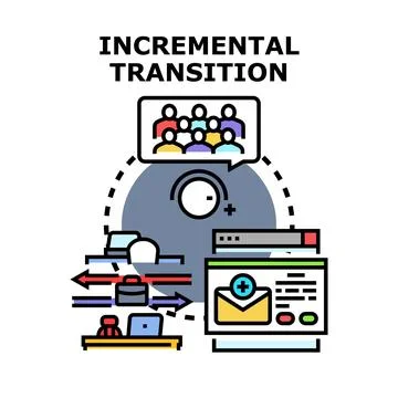 Incremental transition process developing progress and change 库存插图