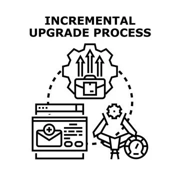 Incremental upgrade process improving business development efficiency Stock Illustration