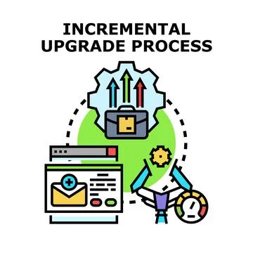 Incremental upgrade process improving business development efficiency Stock Illustration