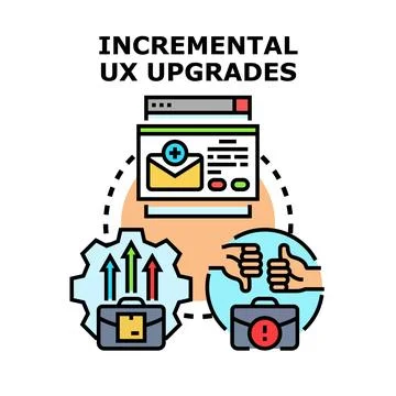 Incremental ux upgrades improving user experience concept イラスト素材