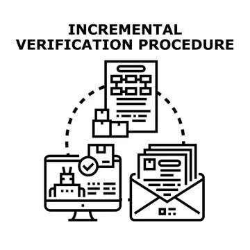 Incremental verification procedure concept illustration Stock Illustration