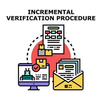 Incremental verification procedure concept illustration Stock Illustration