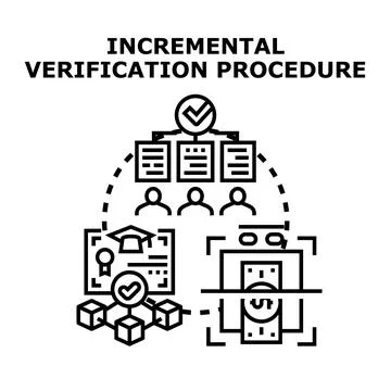 Incremental verification procedure flowchart and process イラスト素材