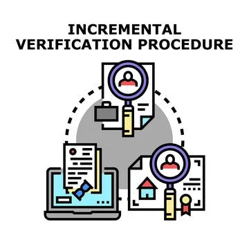 Incremental verification procedure for user data Ilustración de archivo