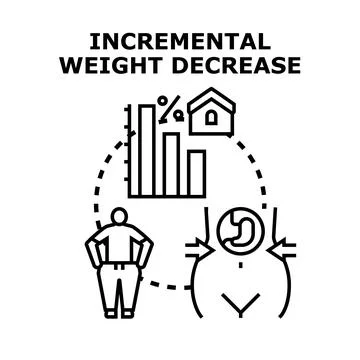 Incremental weight decrease concept for body health Stock Illustration