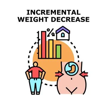Incremental weight decrease concept for body health Stock Illustration