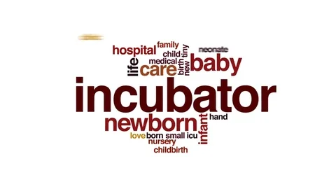 Incubator animated word cloud, text design animation. Stock Footage 72996923