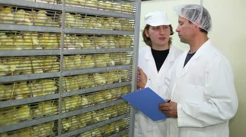 Incubator, chicken farm Stock Footage 24657231