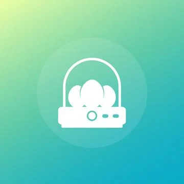 Incubator with eggs icon, vector Stockillustratie