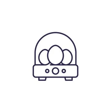 Incubator with eggs, line icon Stockillustratie