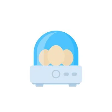 Incubator with eggs vector icon, flat Stock Illustration
