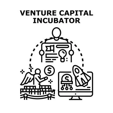 Incubator venture capital program funding startup development Stock Illustration