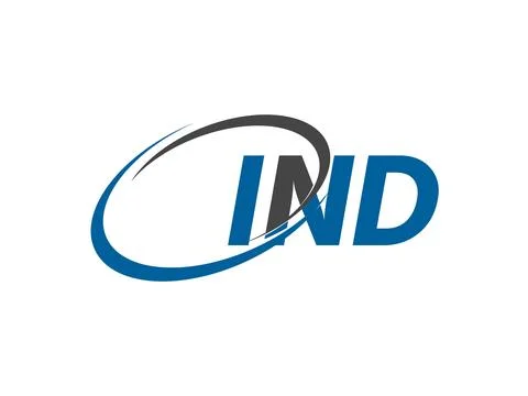 IND letter creative modern elegant swoosh logo design Stock Illustration