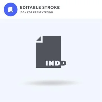 Indd icon vector, filled flat sign, solid pictogram isolated on white, logo Illustrazione stock