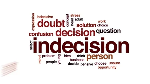 Indecision animated word cloud, text design animation. Stock Footage