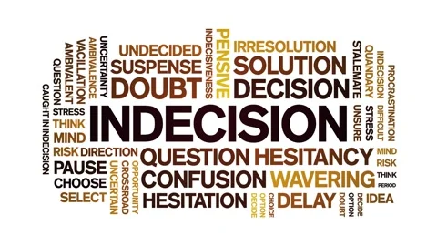 Indecision animated word cloud,animation tag kinetic typography seamless loop. Stock Footage 294404608