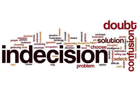 Indecision word cloud concept Stock Illustration