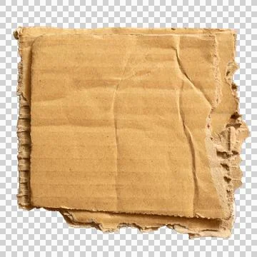 Indelicately torn square cardboard isolated on white background Stock Illustration