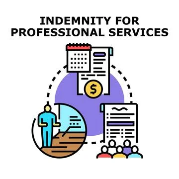 Indemnity for professional services vector concept Stockillustratie