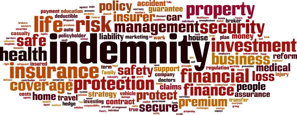 Indemnity word cloud concept Stock Illustration