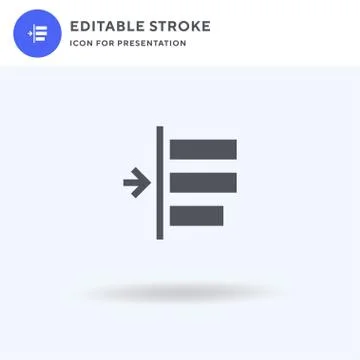 Indent icon vector, filled flat sign, solid pictogram isolated on white, logo 스톡 일러스트