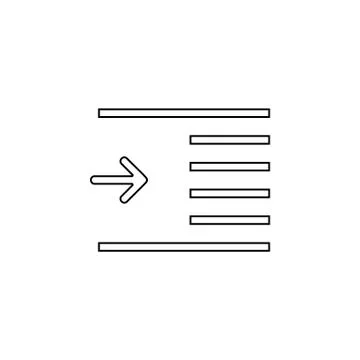 Indent, text icon. Simple thin line, outline vector of Text editor icons for  Stock Illustration