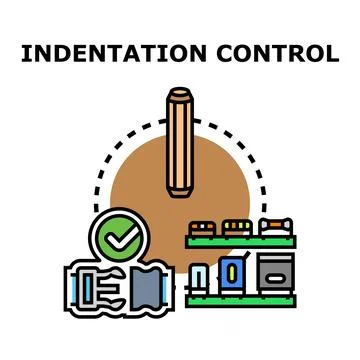Indentation control process vector outline concept Stock Illustration