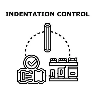 Indentation control process vector outline concept Stock Illustration