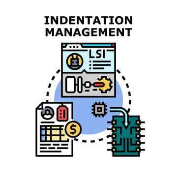 Indentation management planning and optimization vector concept Stock-Illustration