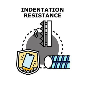 Indentation resistance concept for durable material protection Stock Illustration