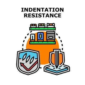 Indentation resistance strength attribute technology concept Stock Illustration