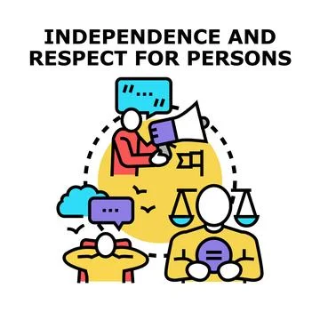 Independence and respect for persons concept icon vector Stock Illustration