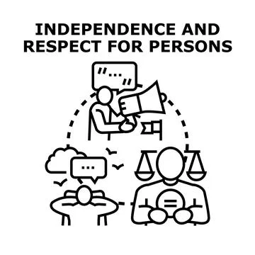 Independence and respect for persons concept icon vector Stock Illustration