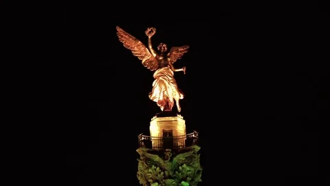 Independence angel at night Stock Footage 84806950