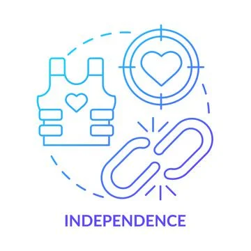 Independence blue gradient concept icon Illustrazione stock