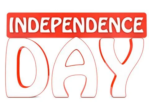 Independence day 3d text Stock Illustration