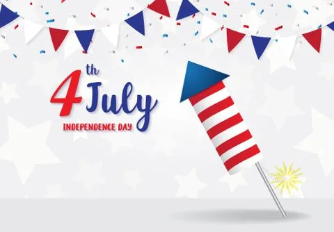 Independence Day 4 th July firecracker 库存插图