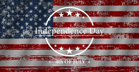 Independence day. 4th of july text. Flag usa. Vector Stock Illustration