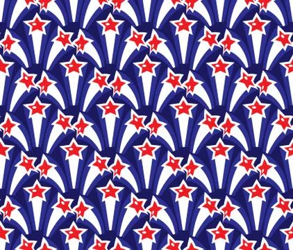 Independence Day of America seamless pattern. July 4th endless background. .. Stock Illustration