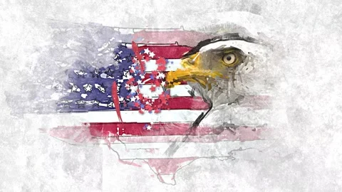 Independence Day, American flag, American Eagle, 2d animation, Uselections22 Stock Footage