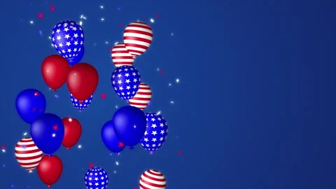 Independence Day Background with balloons on a seamless loop Stock Footage 244125275