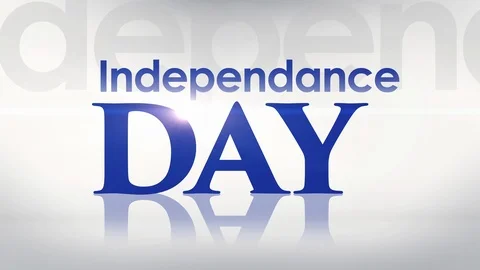 Independence Day Background Blue Animated Text Broadcast Graphic Design Stock Footage 96129742