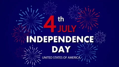 Independence day banner with text and fireworks Stock Footage 152039257