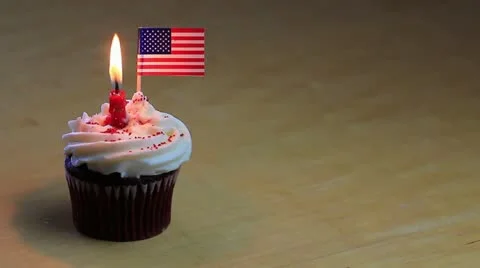 Independence day celebration cupcake Stock Footage 11157437