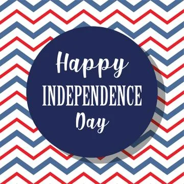 Independence day circle in front of zig zag background vector design Stock Illustration