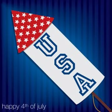 Independence Day cracker card in vector format. Stock Illustration