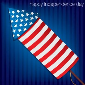 Independence Day cracker card in vector format. Stock Illustration
